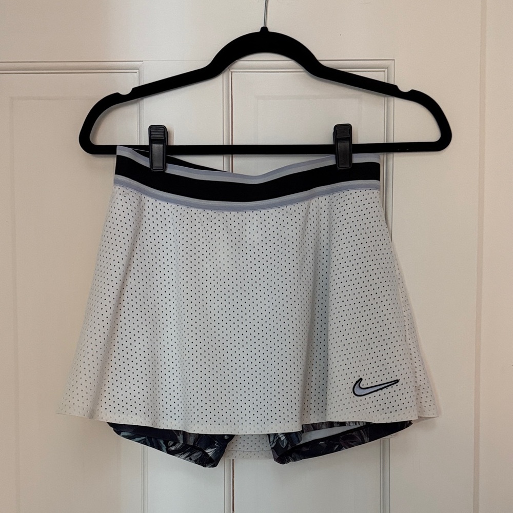 Nike white mesh tennis skirt